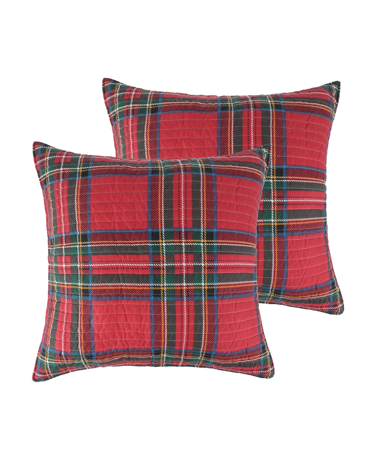 Spencer Red Plaid 2-Pc. Sham Set, European - Multi