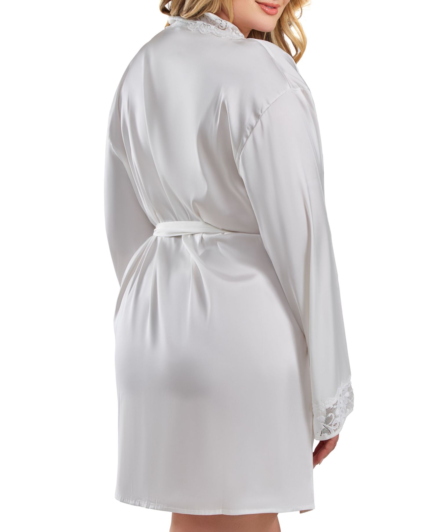 Ultra Soft Lace Trimmed Robe Lingerie