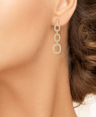 Diamond Pav&eacute; Chain Link Drop Earrings (5/8 ct. t.w.) in 14k White or Yellow Gold