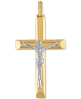 Esquire Men's Jewelry Two-Tone Crucifix Pendant in Sterling Silver & 14k Gold-Plate, Created for Macy's - Two-Tone