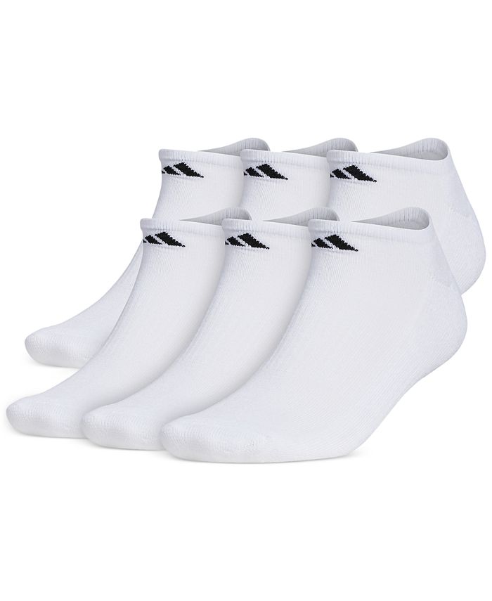 adidas Men's No-Show Athletic Extended Size Socks, 6 Pack - Macy's