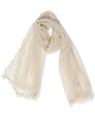 Ruffle-Edge Metallic Evening Wrap