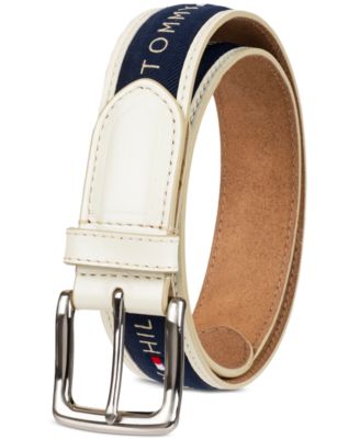 Men's Tri-Color Ribbon Inlay Leather Belt