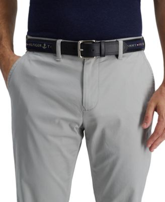 Men's Tri-Color Ribbon Inlay Leather Belt