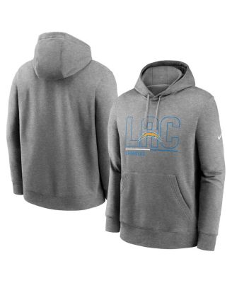 Men's Heathered Gray Los Angeles Chargers City Code Club Fleece Pullover Hoodie