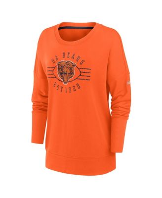 Women's Orange Chicago Bears Rewind Playback Icon Performance Pullover Sweatshirt