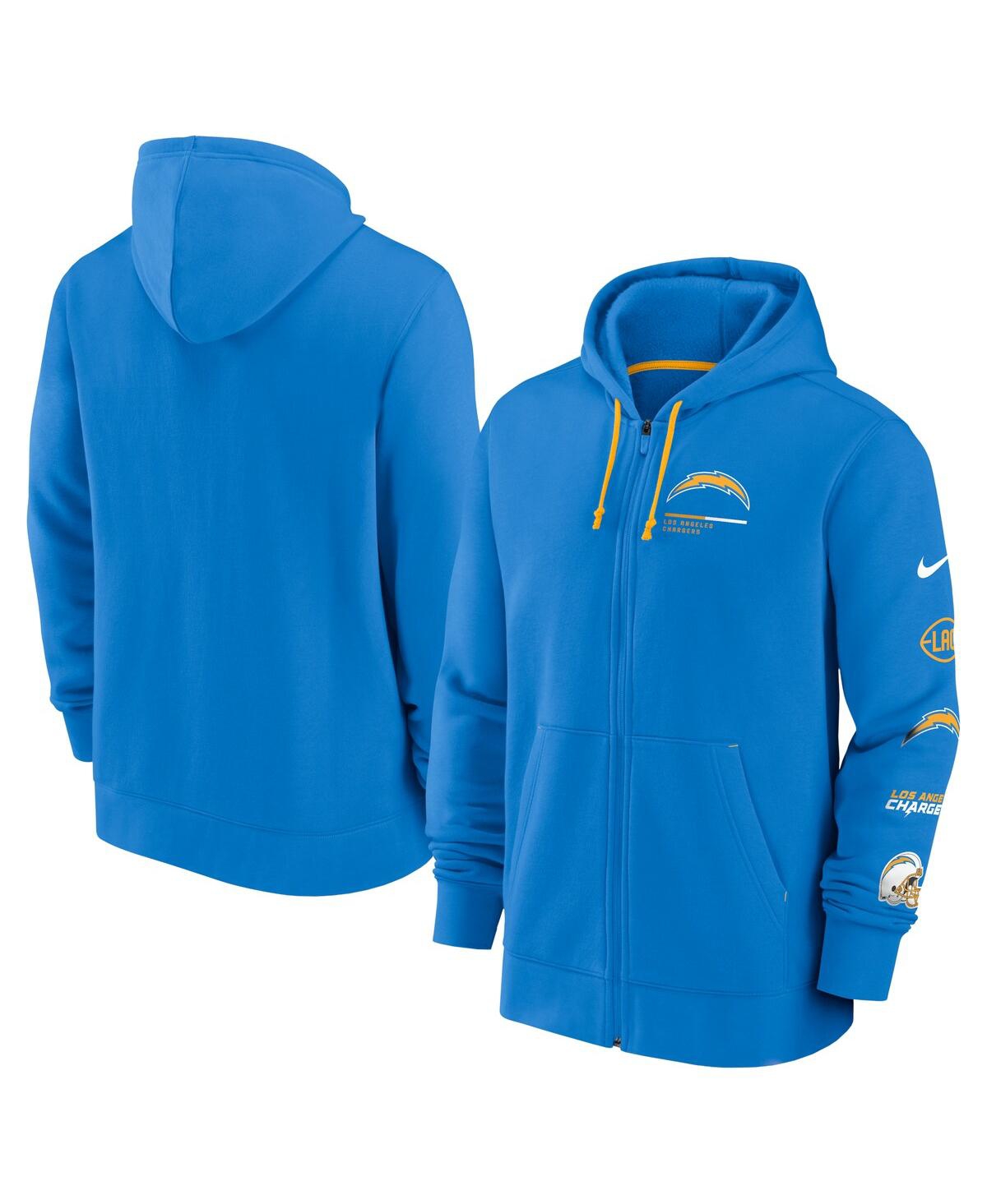 Men's NikeLos Angeles Chargers Surrey Full-Zip Hoodie - Powder Blue