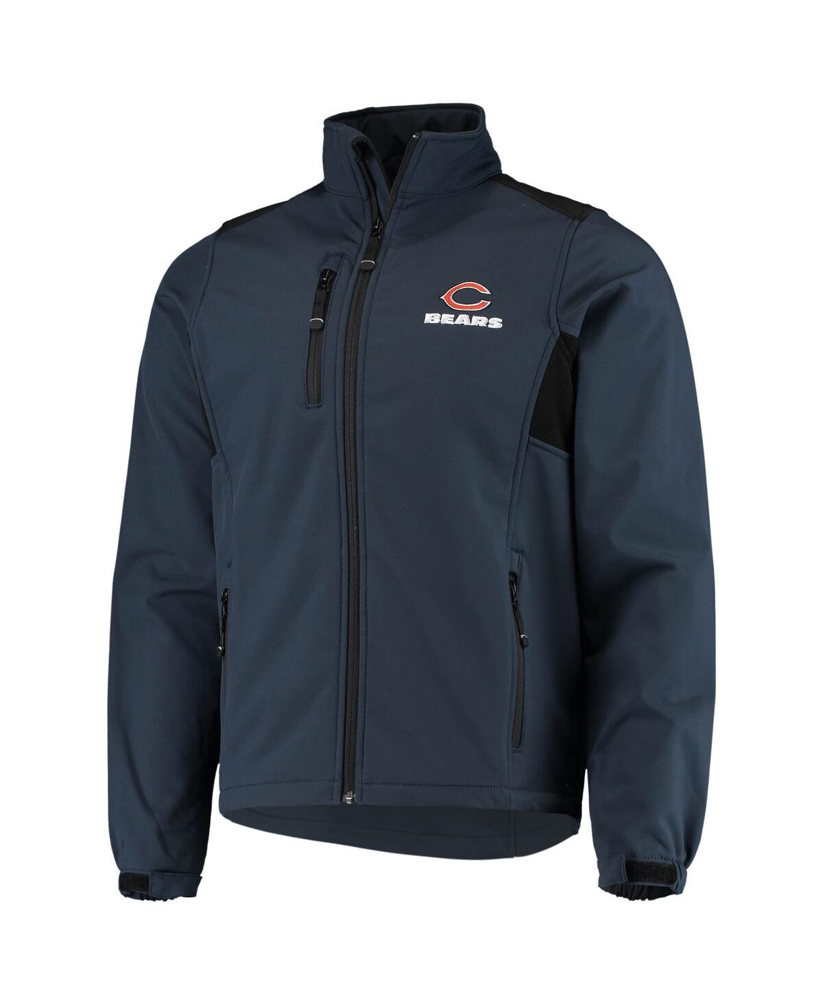 DUNBROOKE MEN'S DUNBROOKE NAVY CHICAGO BEARS CIRCLE SOFTSHELL FLEECE FULL-ZIP JACKET 
