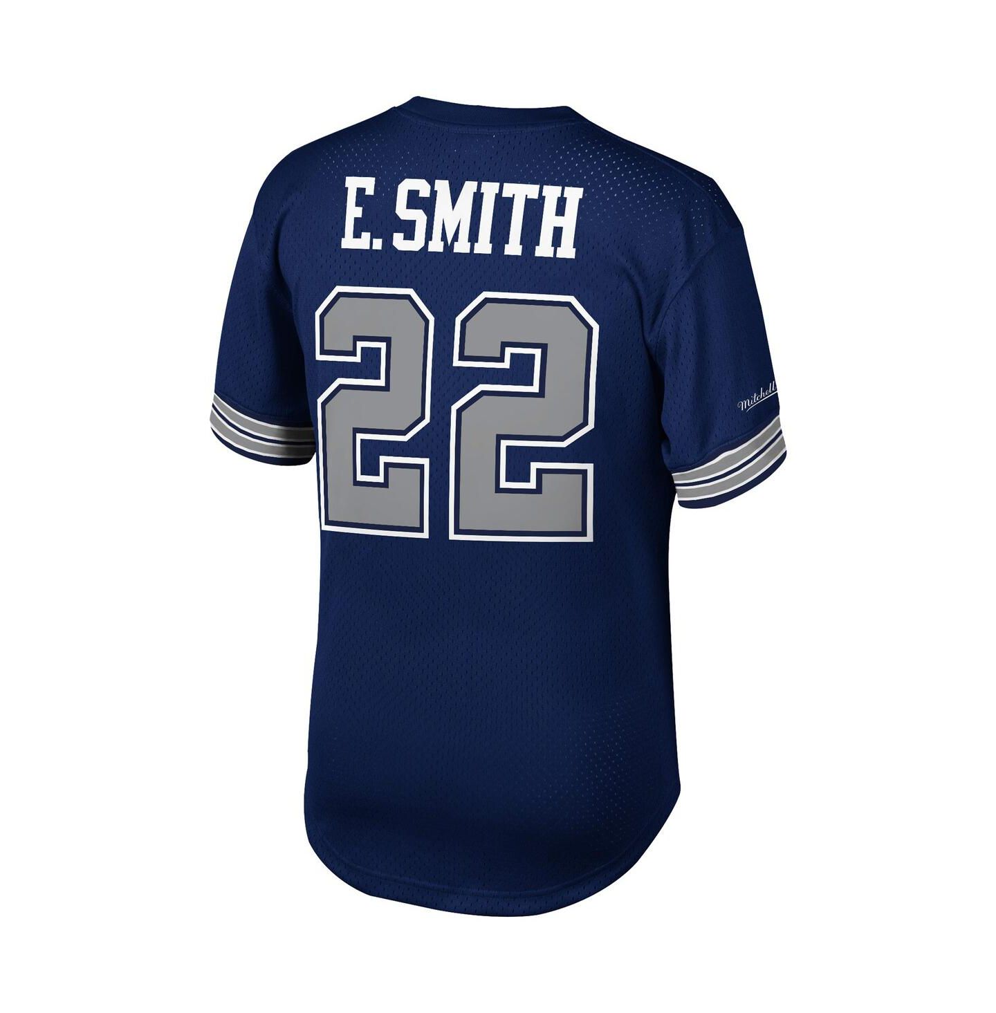 Мужской топ Mitchell & Ness Emmitt Smith Navy Dallas Cowboys Retired Player Name and Number Mesh — фото 2