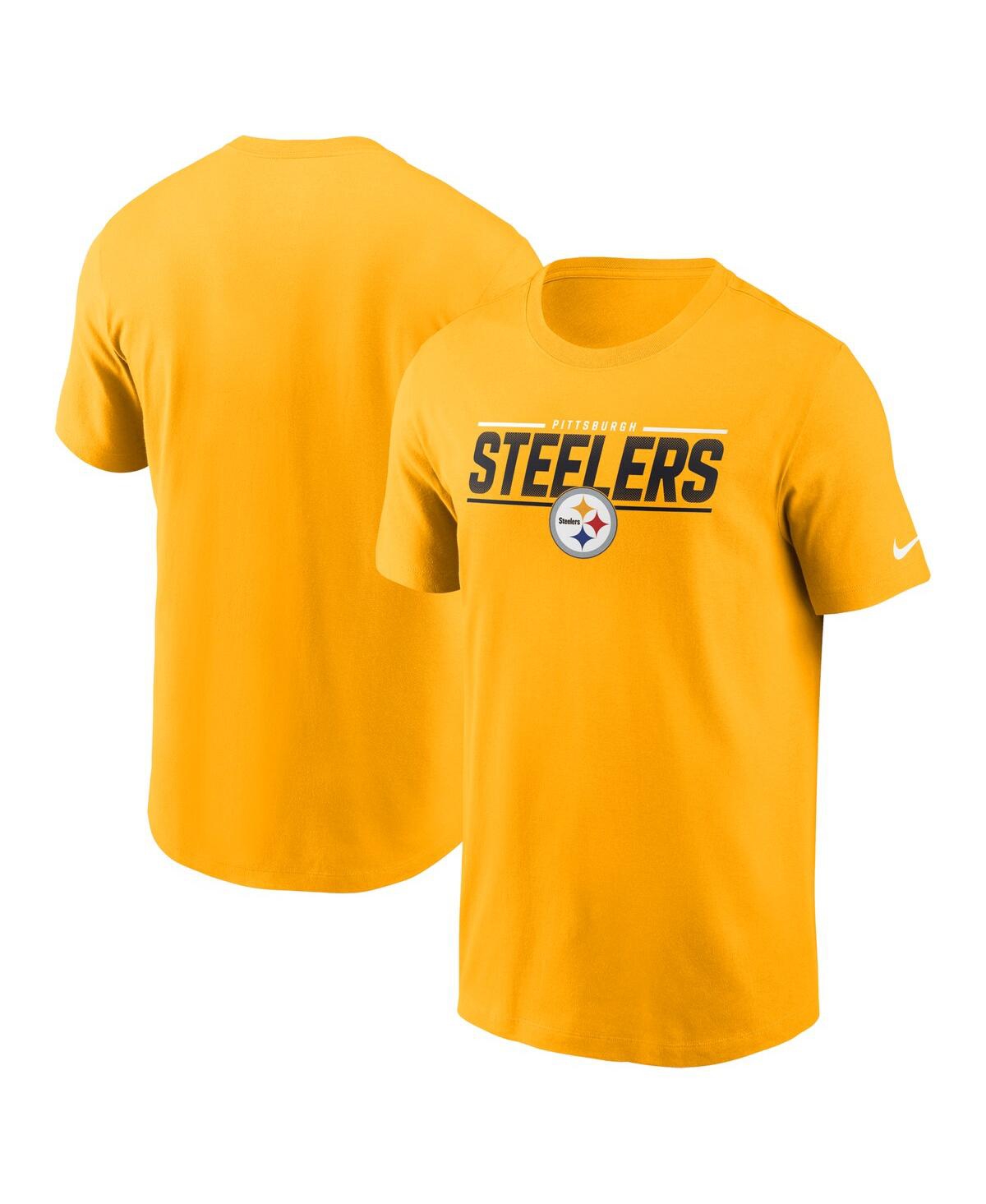 Shop Nike Men's  Gold Pittsburgh Steelers Muscle T-shirt