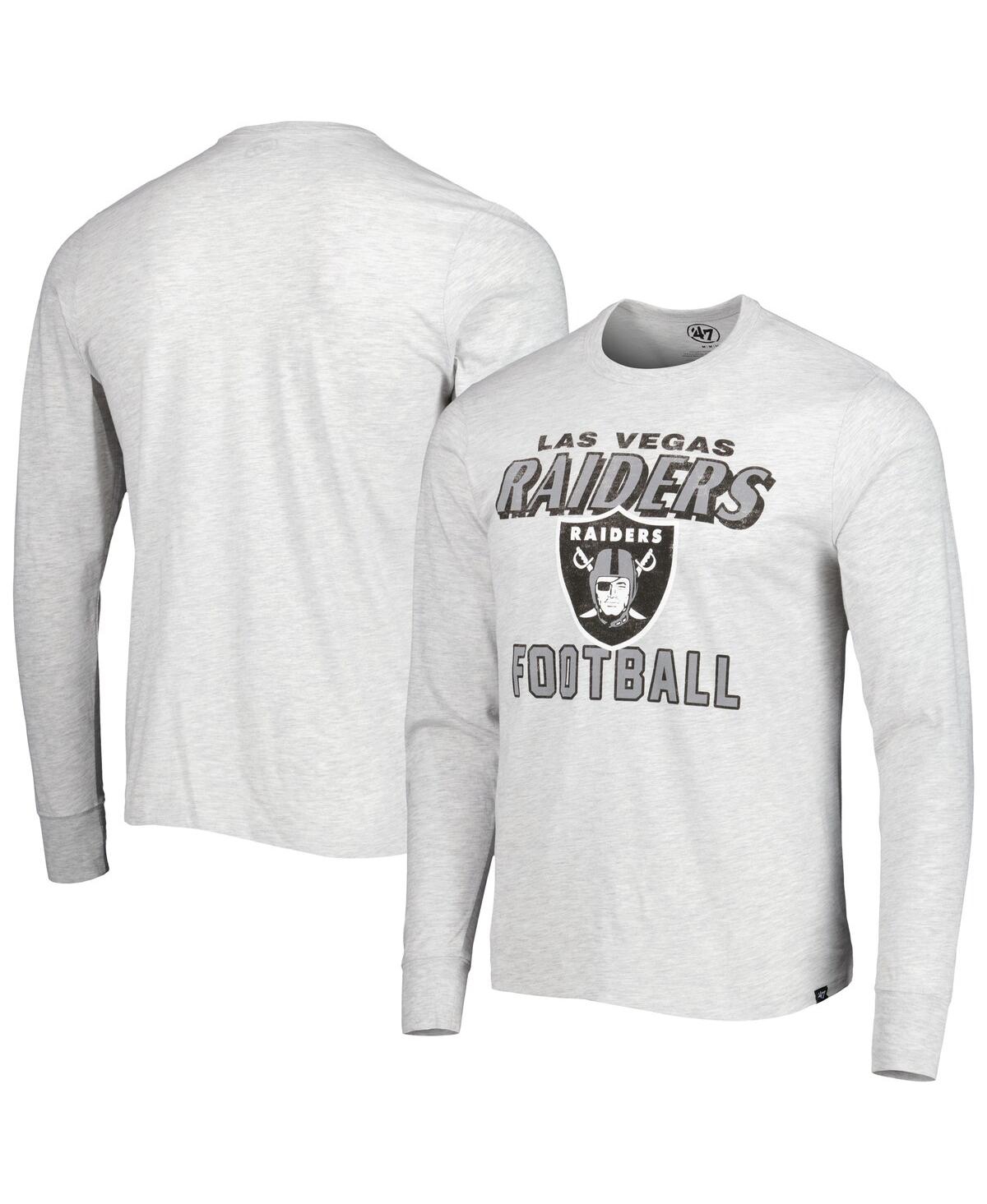 47 Brand Men's ' Heathered Gray Las Vegas Raiders Dozer Franklin Long Sleeve T-shirt