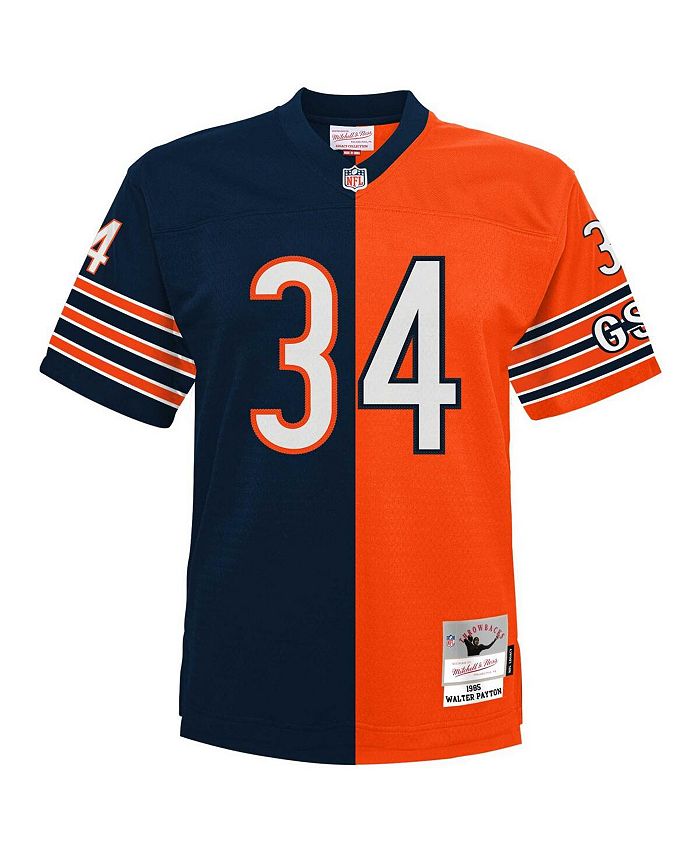 Mitchell And Ness Mens Walter Payton Navy And Orange Chicago Bears Big And Tall Split Legacy 