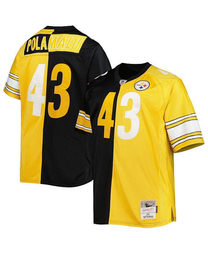 Mitchell & Ness Men's Troy Polamalu Black and Gold Pittsburgh Steelers
