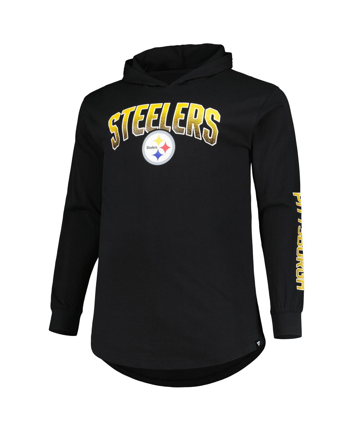 Men's NFL Pro Line by Fanatics Branded Black Pittsburgh Steelers Personalized Midnight Mascot Pullover Hoodie Size: Large