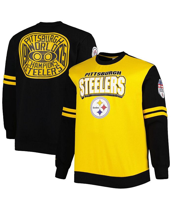 Mitchell & Ness Men's Black and Gold Pittsburgh Steelers Big and Tall