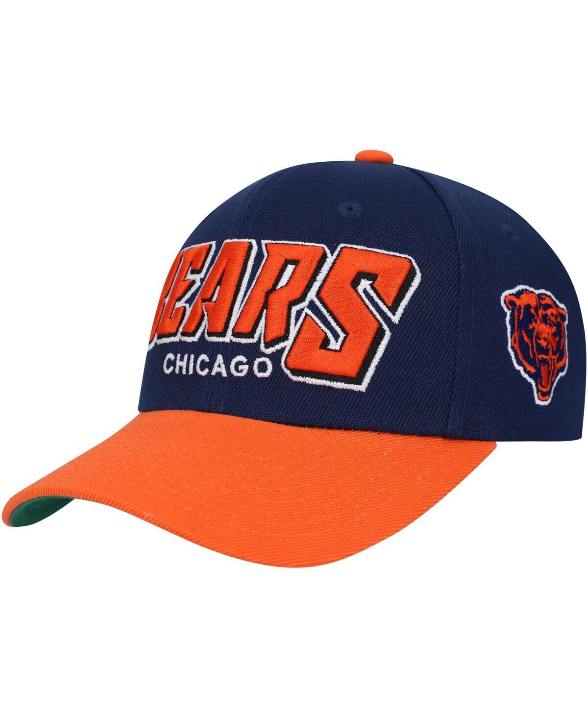 Mitchell & Ness Kids' Big Boys  Navy, Orange Chicago Bears Shredder Adjustable Hat In Navy,orange
