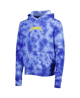 Men's Powder Blue Los Angeles Chargers Team Tie-Dye Pullover Hoodie