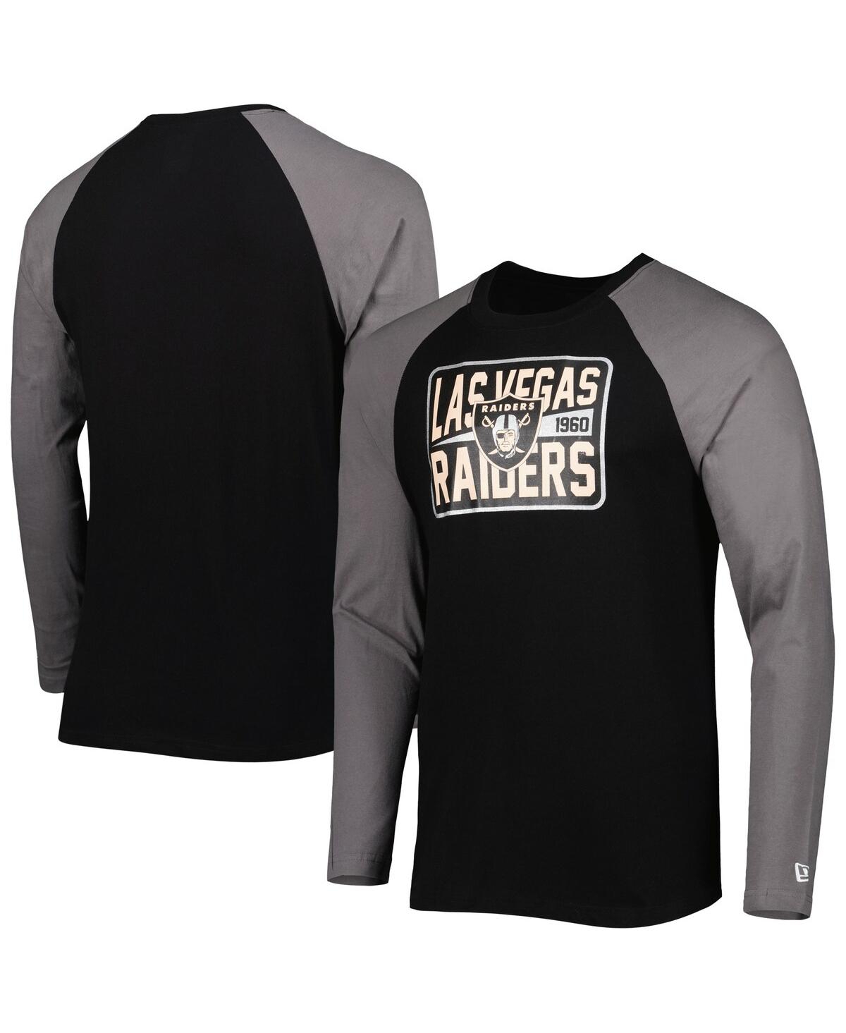Men's New EraLas Vegas Raiders Current Raglan Long Sleeve T-shirt - Black