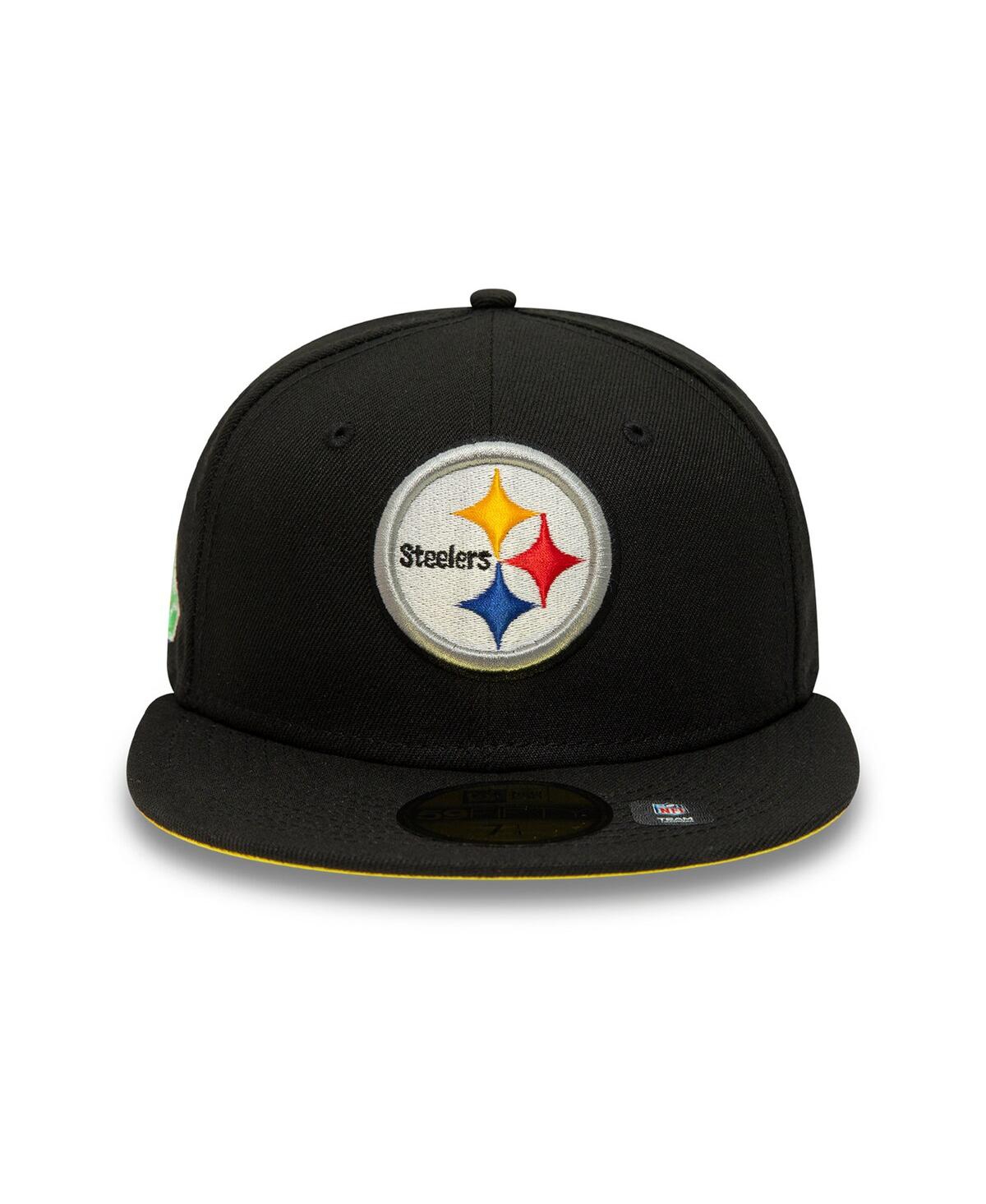 Shop New Era Men's  Black Pittsburgh Steelers Super Bowl Xl Citrus Pop 59fifty Fitted Hat