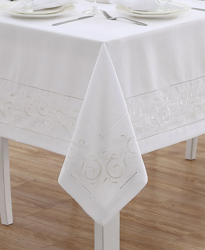 Villeroy & Boch Rose Garden Hemstitch Fabric Tablecloth, 60" x 102