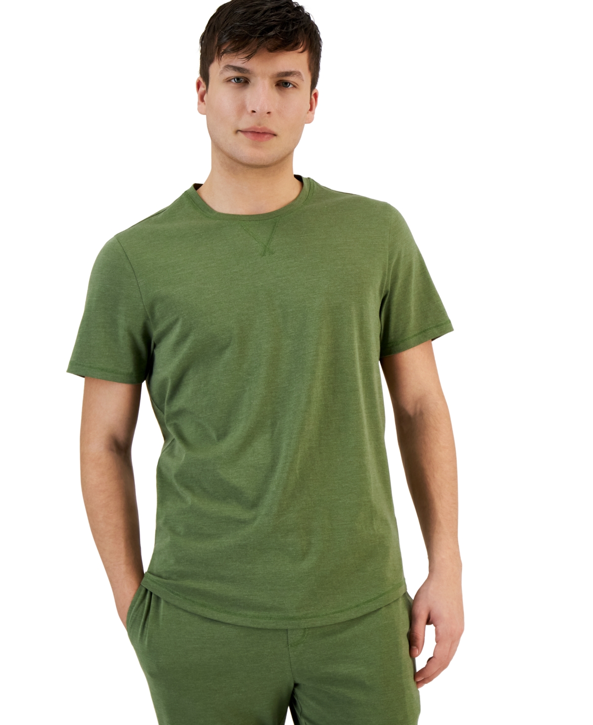 Sun + Stone Men's Sunwashed Solid Pajama T-shirt, Created For Macy's In Olivine Sunwash