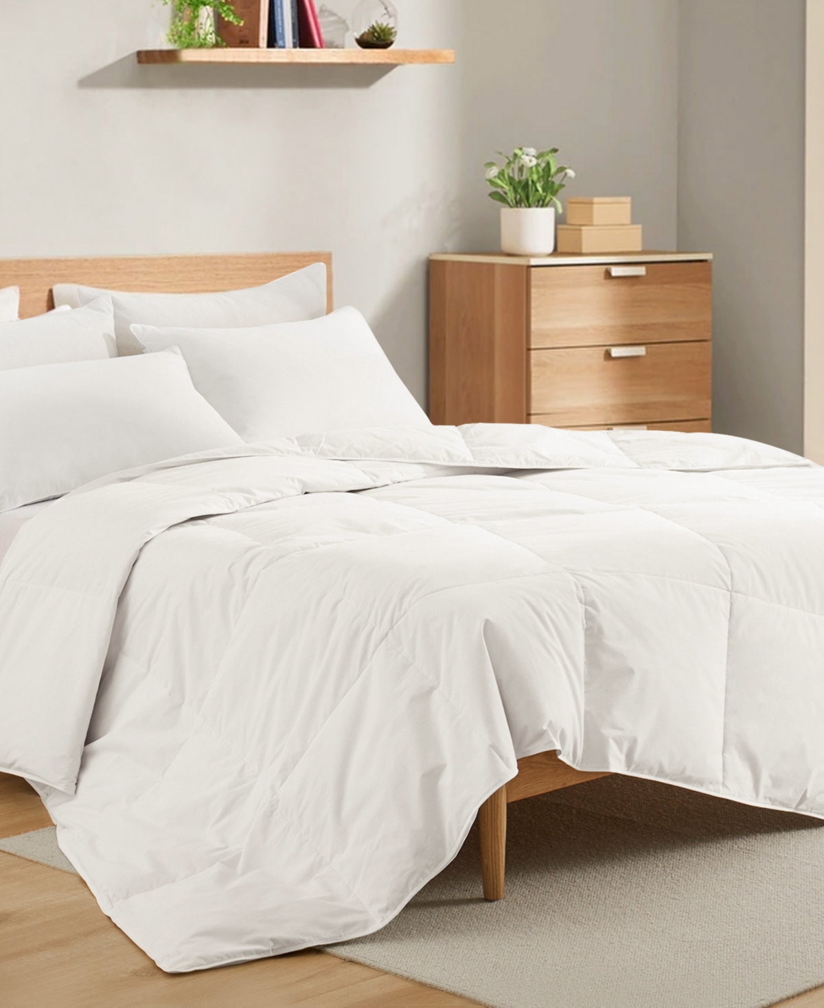 Unikome Light Warmth Ultra Soft White Goose Down Feather Fiber Comforter