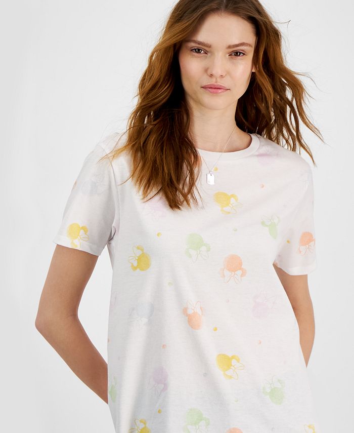 Disney Juniors' Minnie Mouse Dot-Print Short-Sleeve Graphic T-Shirt ...