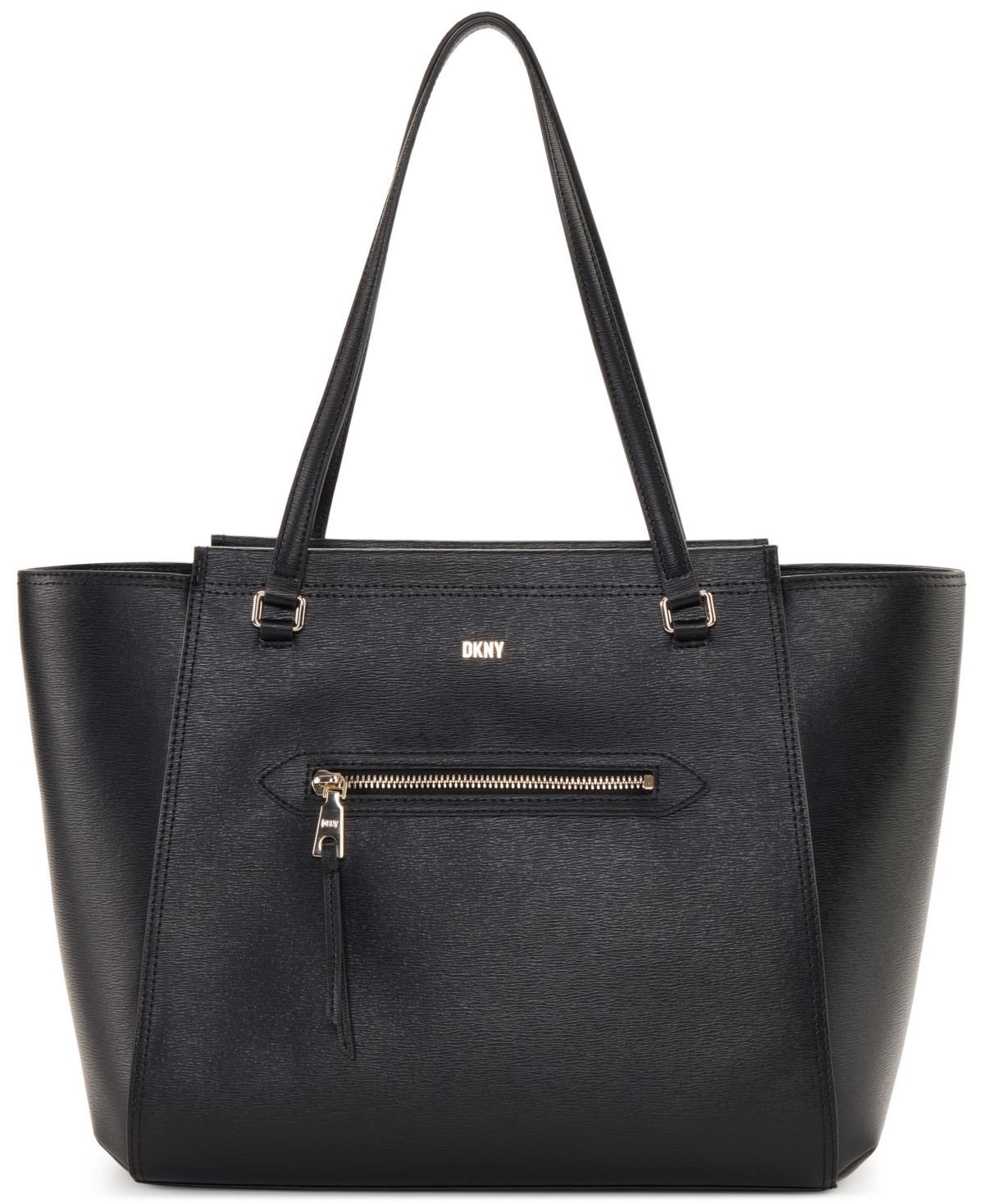 DKNY, DKNY Carol Medium Tote Bag, Black/Gold Bgd