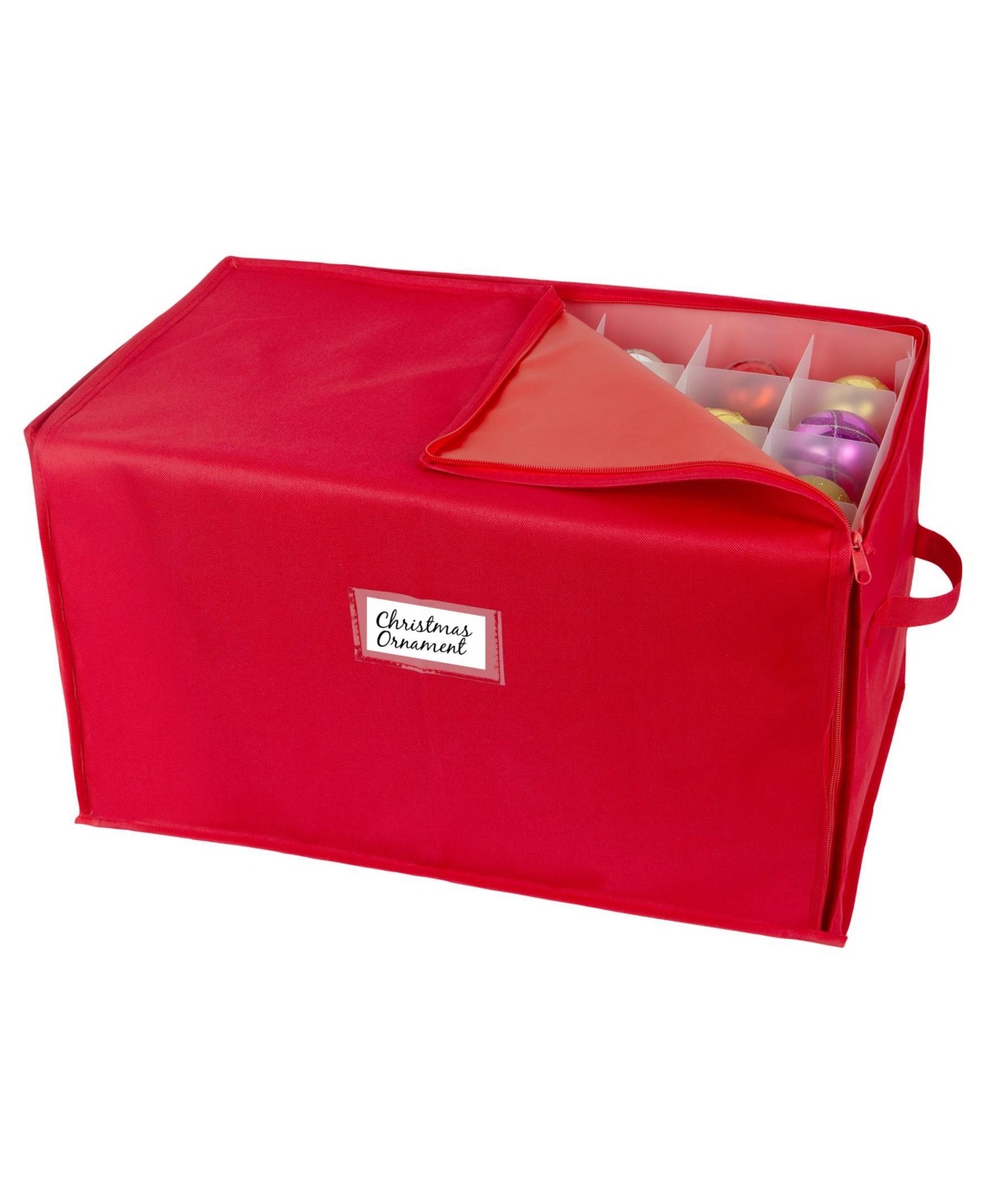 112 Count Stackable Christmas Ornament Storage Box - Red
