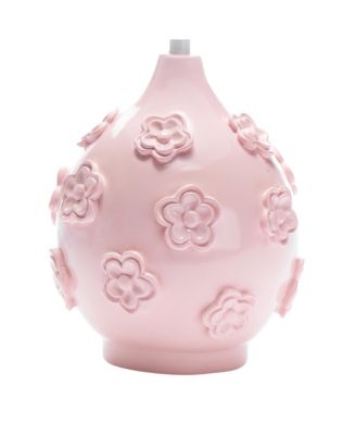 Signature Botanical Baby Pink Floral Nursery Lamp with Shade & Bulb