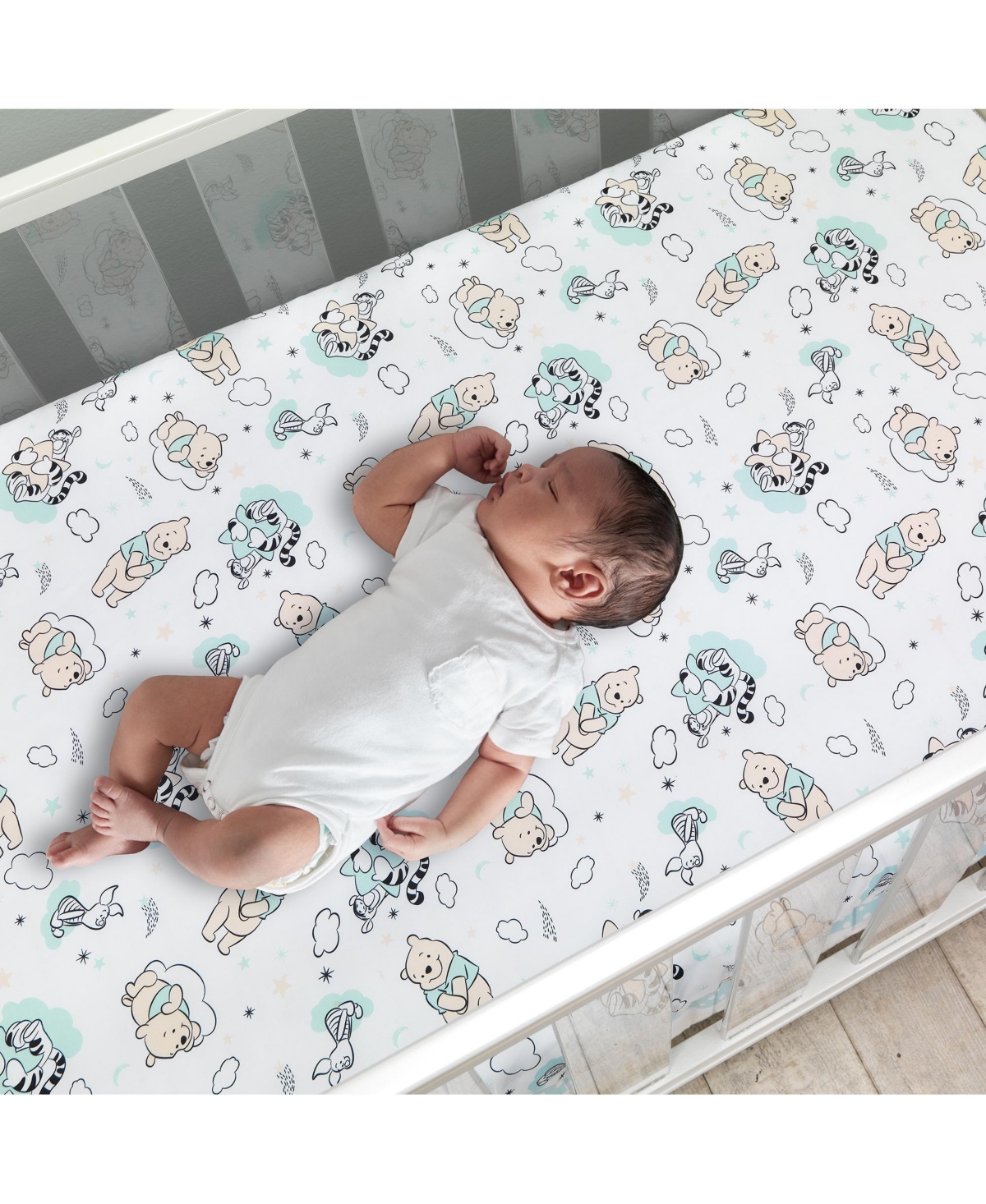 Lambs & Ivy Disney Baby Winnie the Pooh HugsFitted Sheet - White