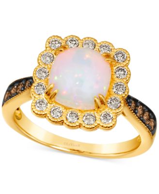Le Vian - Neopolitan Opal (1-1/4 ct. t.w.) & Diamond (1/2 ct. t.w.) Halo Ring in 14k Gold
