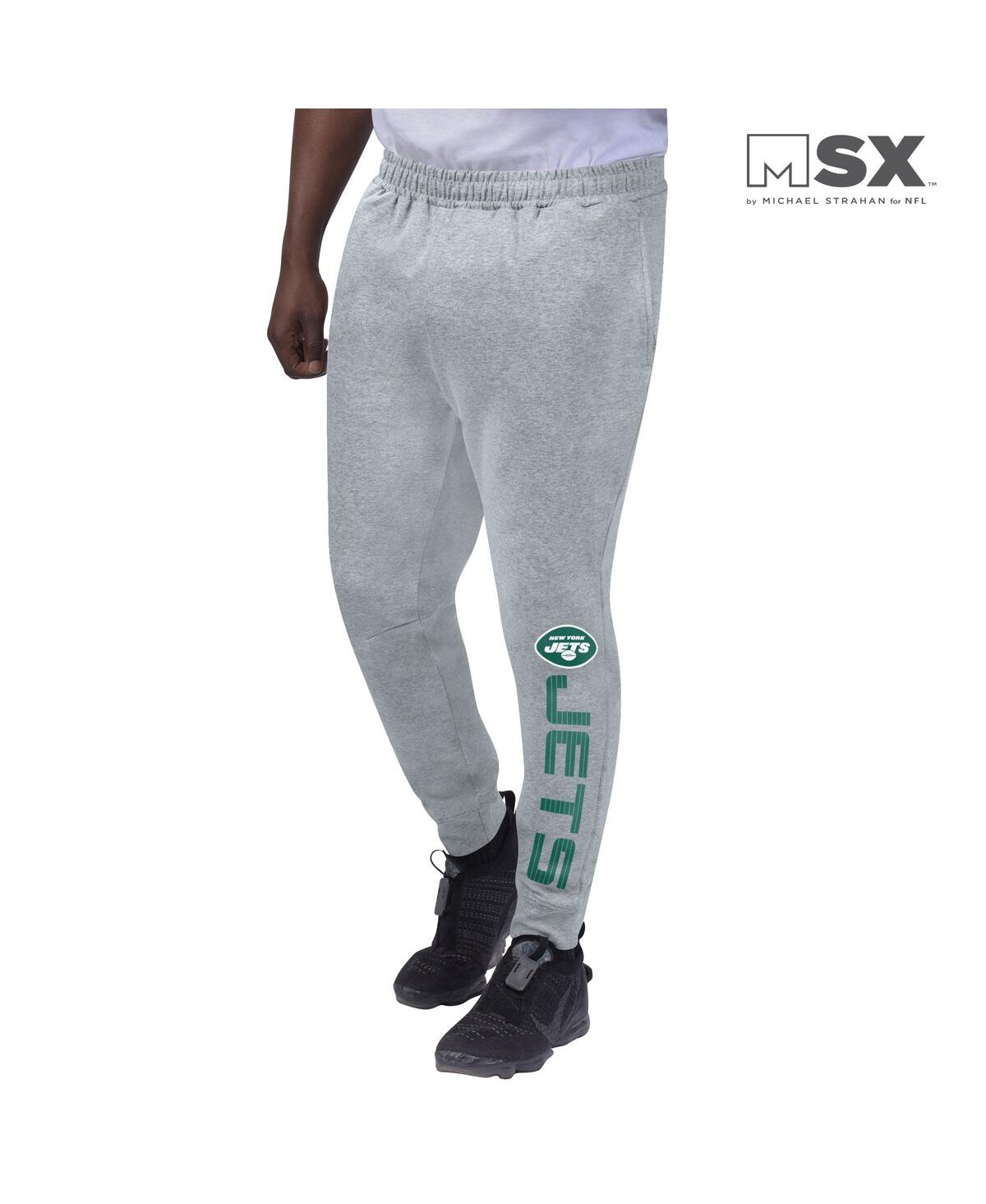 Msx By Michael Strahan Men's  Heathered Gray New York Jets Jogger Pants In Heathered Gray
