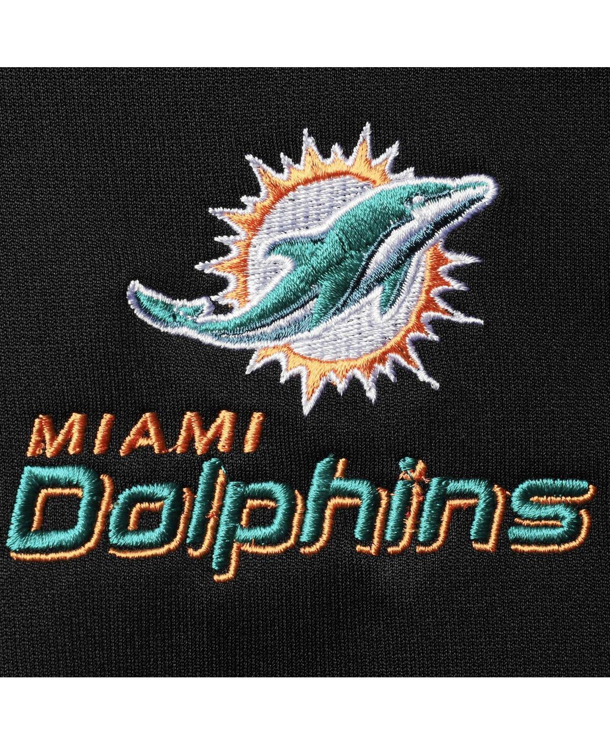 DUNBROOKE MEN'S DUNBROOKE BLACK MIAMI DOLPHINS CRAFTSMAN THERMAL-LINED FULL-ZIP HOODIE 