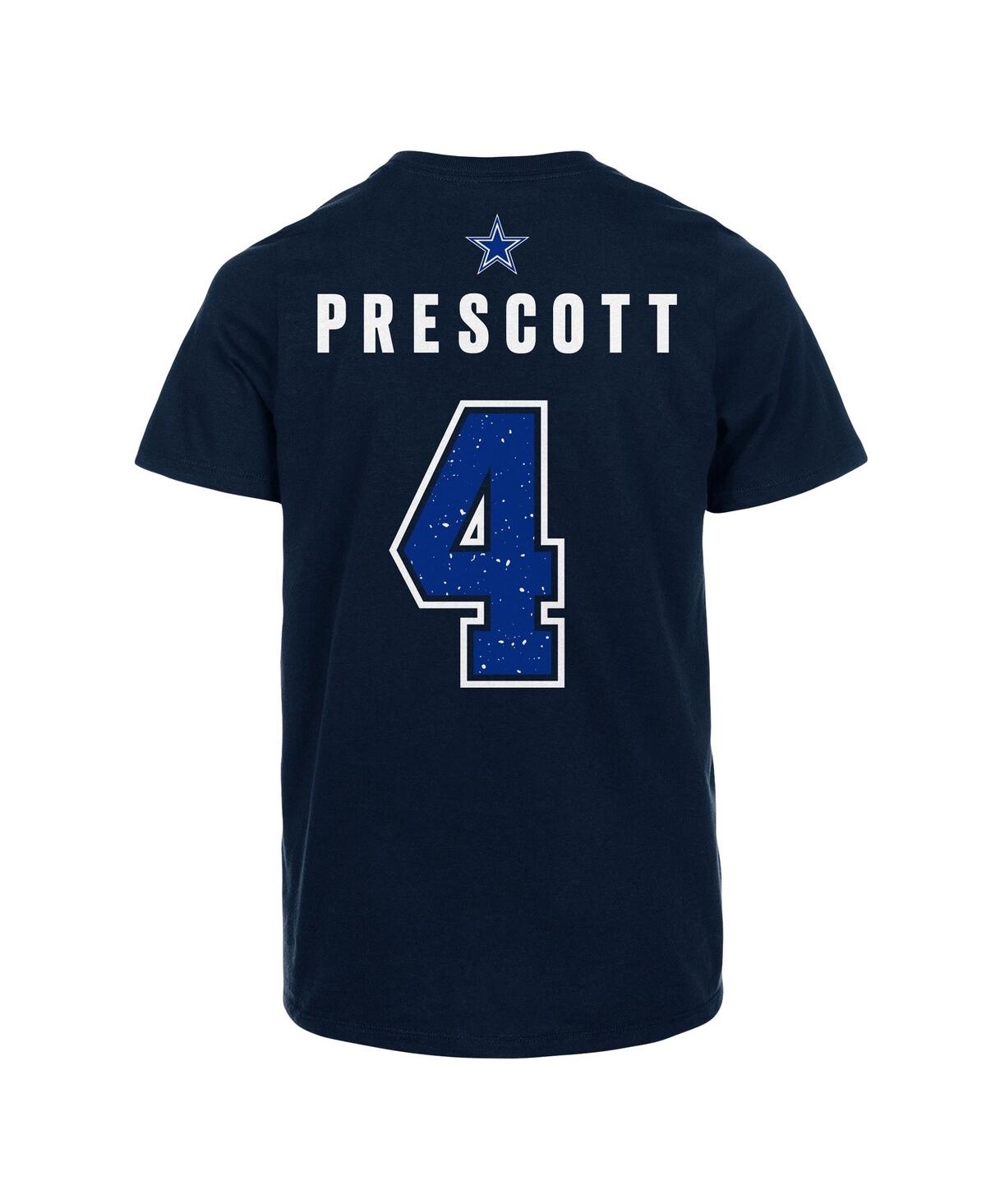 Jordan Big Boys  Brand Dak Prescott Navy Dallas Cowboys Name And Number T-shirt In Navy