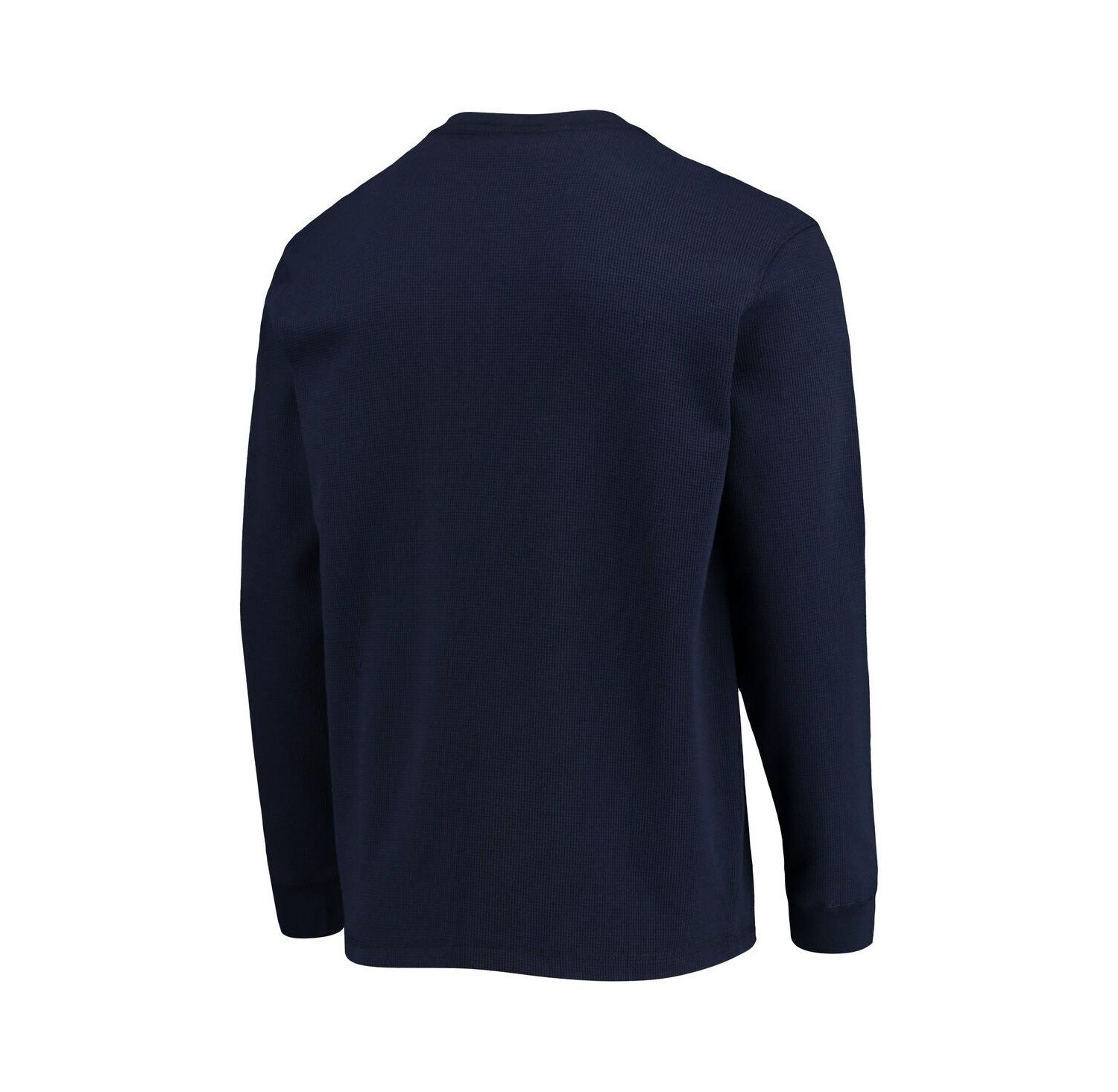 Men's Navy Chicago Bears Logo Maverick Thermal Henley Long Sleeve T-shirt