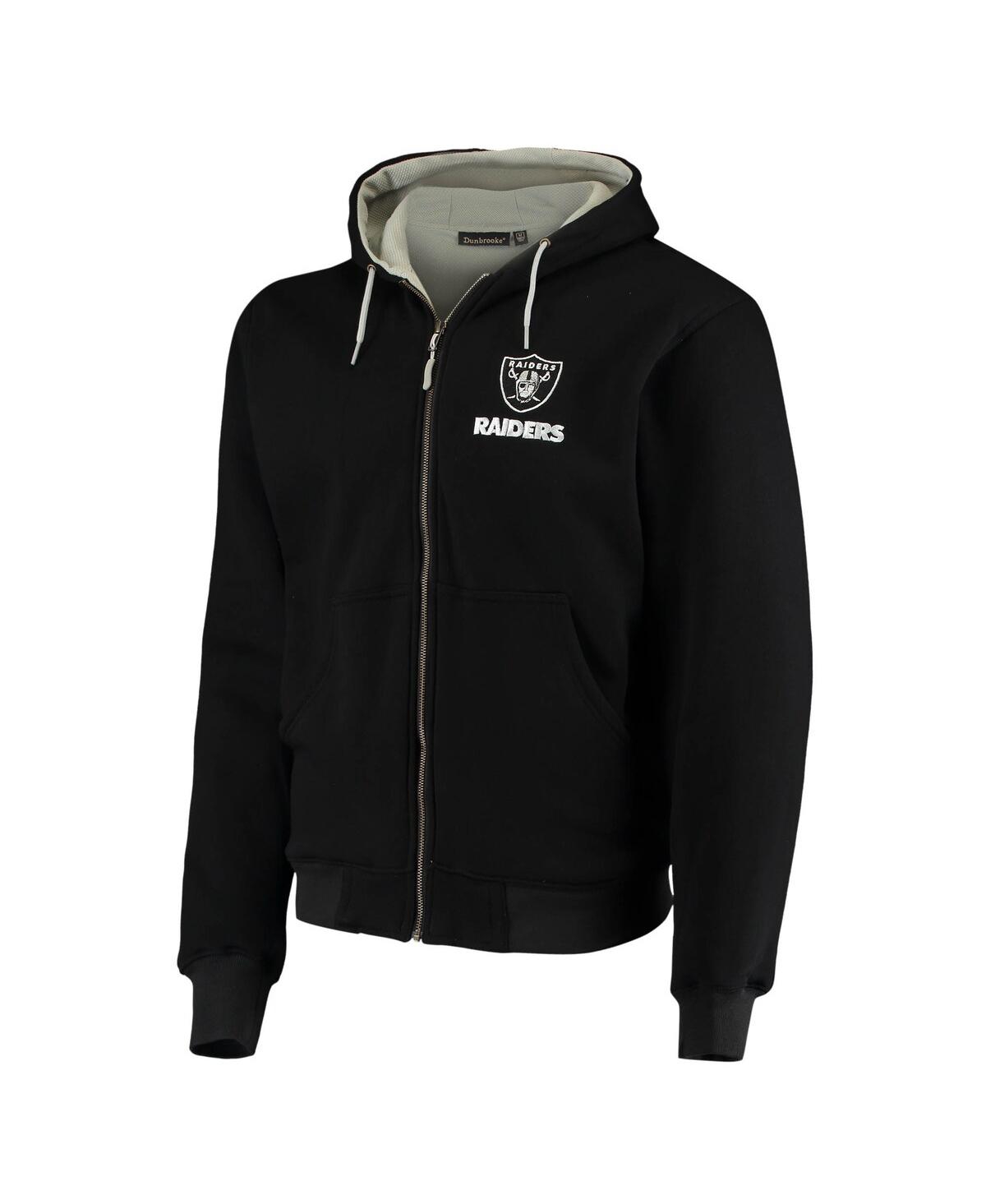 DUNBROOKE MEN'S DUNBROOKE BLACK LAS VEGAS RAIDERS CRAFTSMAN THERMAL-LINED FULL-ZIP HOODIE 
