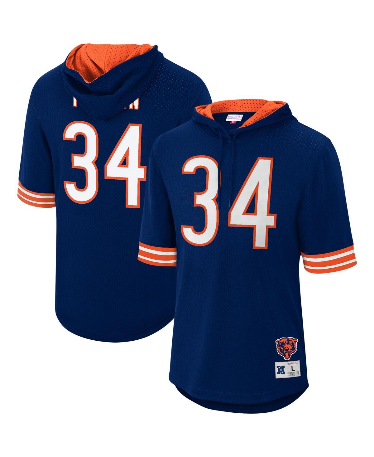 Men's Mitchell & Ness Walter PaytonChicago Bears Retired Player Mesh Name and Number Hoodie T-shirt - Navy