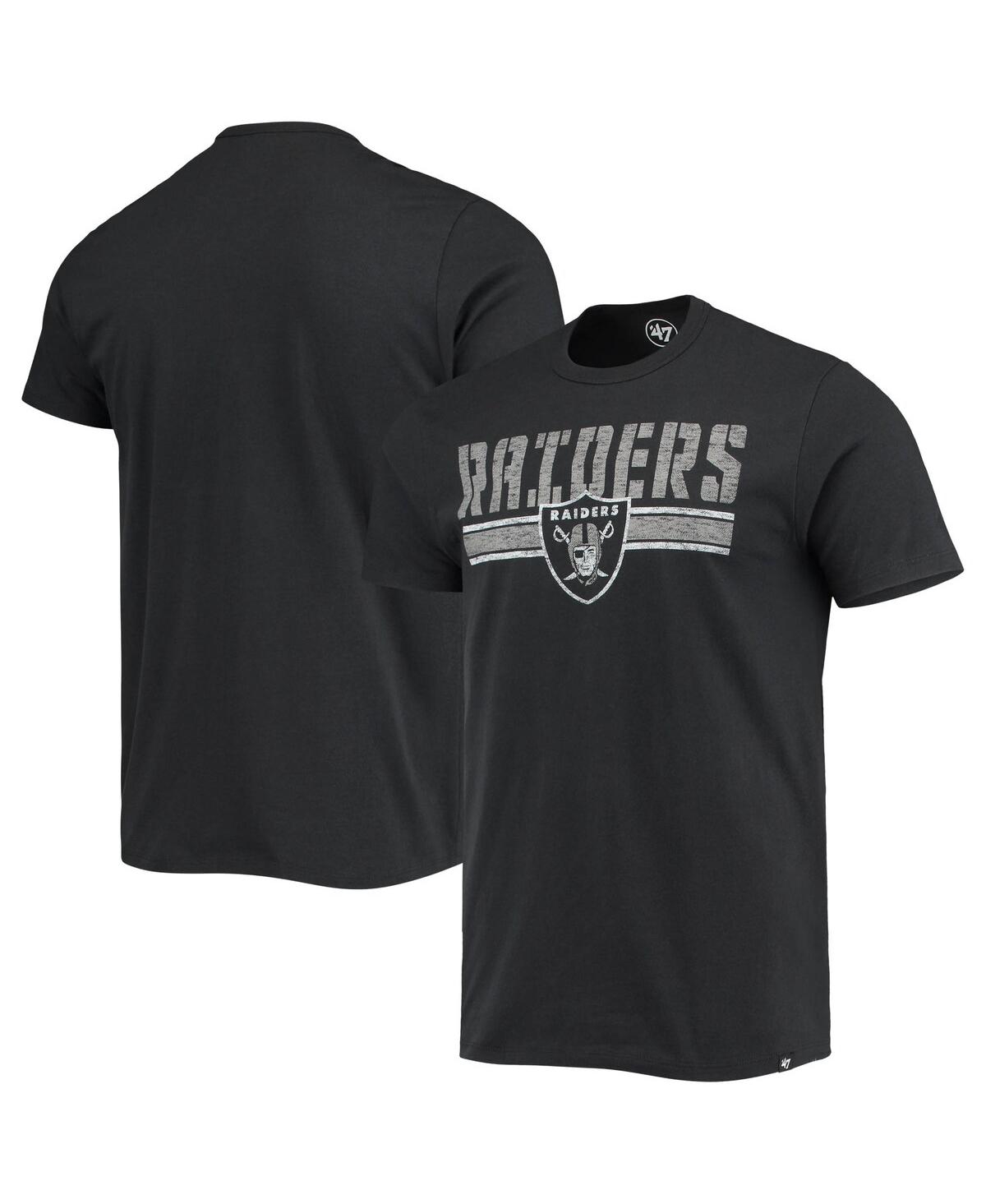 47 Brand Men's ' Black Las Vegas Raiders Team Stripe T-shirt