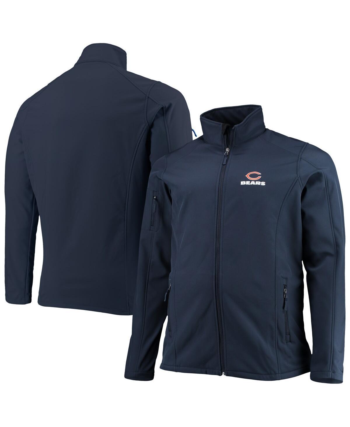 DUNBROOKE MEN'S DUNBROOKE NAVY CHICAGO BEARS BIG AND TALL SONOMA SOFTSHELL FULL-ZIP JACKET