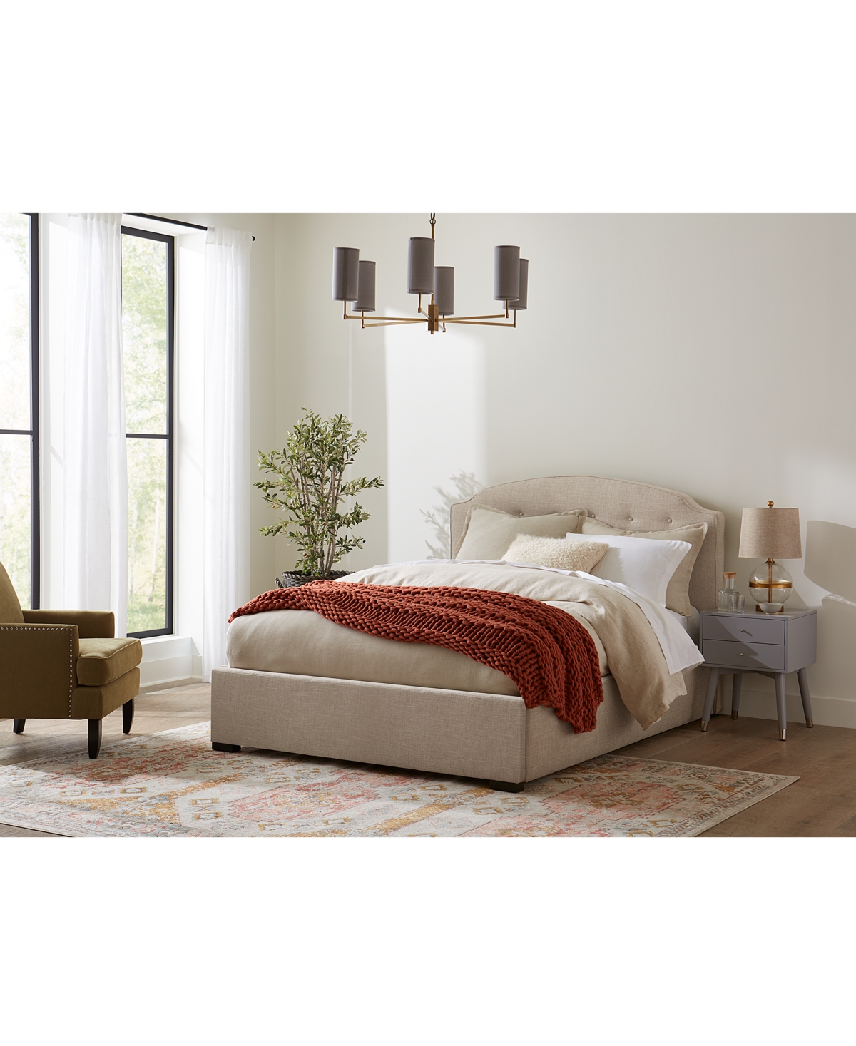Furniture Aminah Twin Upholstered Storage Bed In Barley