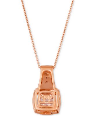 Peach Morganite (1-1/4 ct. t.w.) & Diamond (1/4 ct. t.w.) Pendant Necklace in 14k Rose Gold