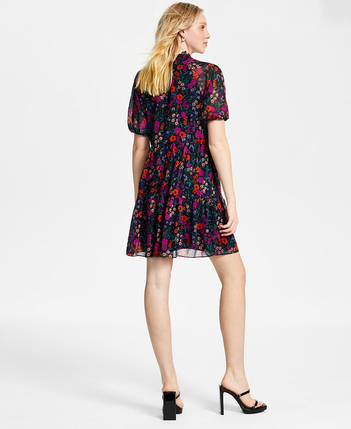 CeCe Women's FloralPrint PuffSleeve Babydoll Dress & Reviews