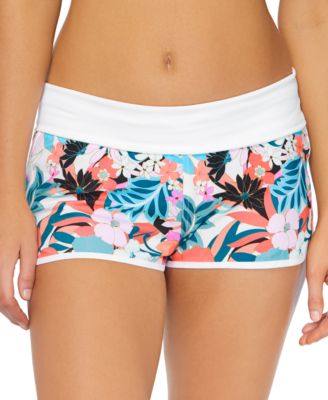 women's tropical print swim shorts