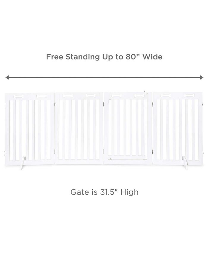 Arf Pets 4Panel Freestanding Dog Gate, Retractable Pet Gate W/Door