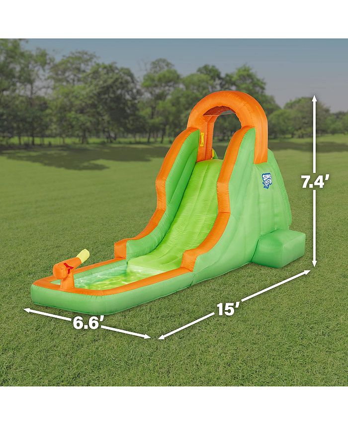 Sunny & Fun Inflatable Water Slide Park with Climbing Wall & Mini Pool