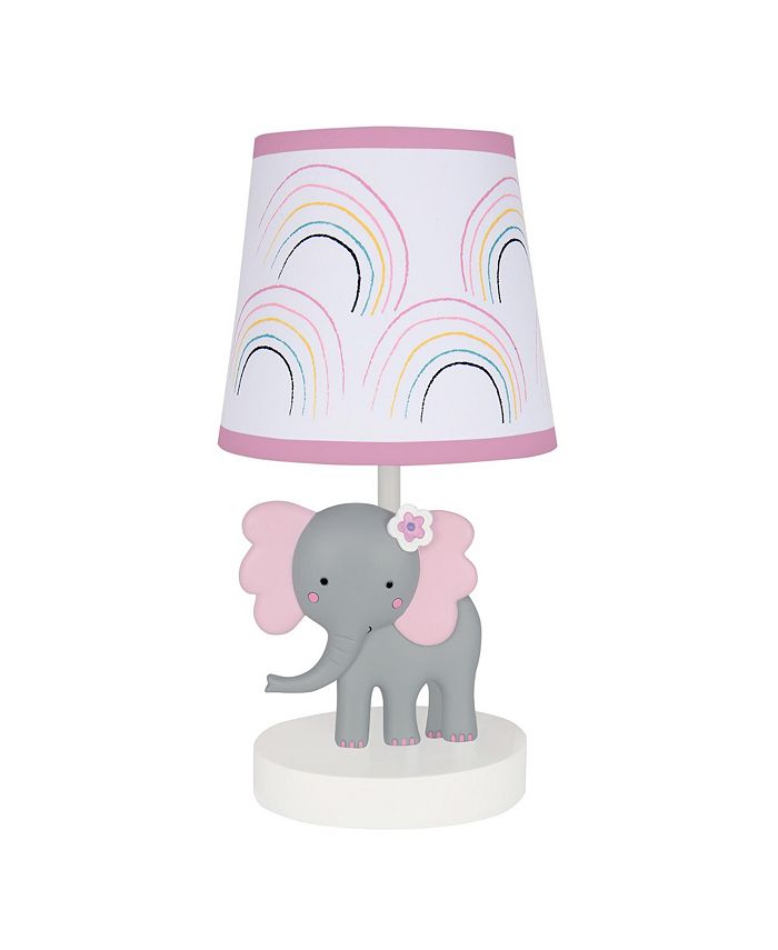 Bedtime Originals Rainbow Jungle Elephant Nursery Lamp with Shade