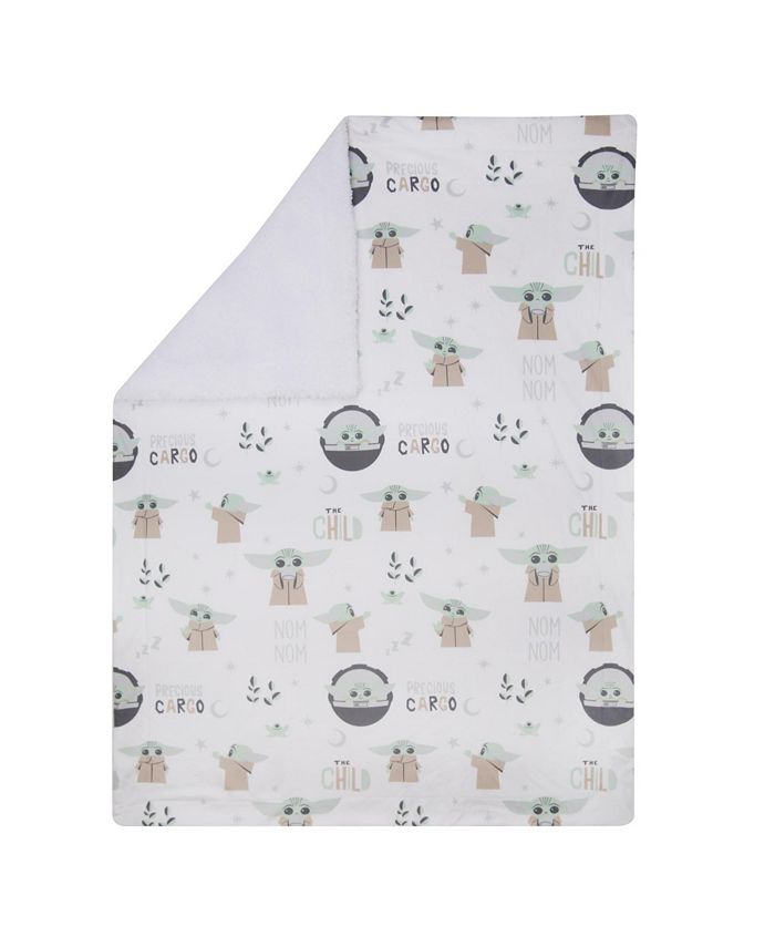 Lambs & Ivy Star Wars The Child/Baby Yoda/Grogu White Minky/Fleece Baby