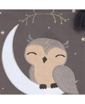 Baby Owl Canvas Banner Nursery Wall Art / Wall Hanging - Gray