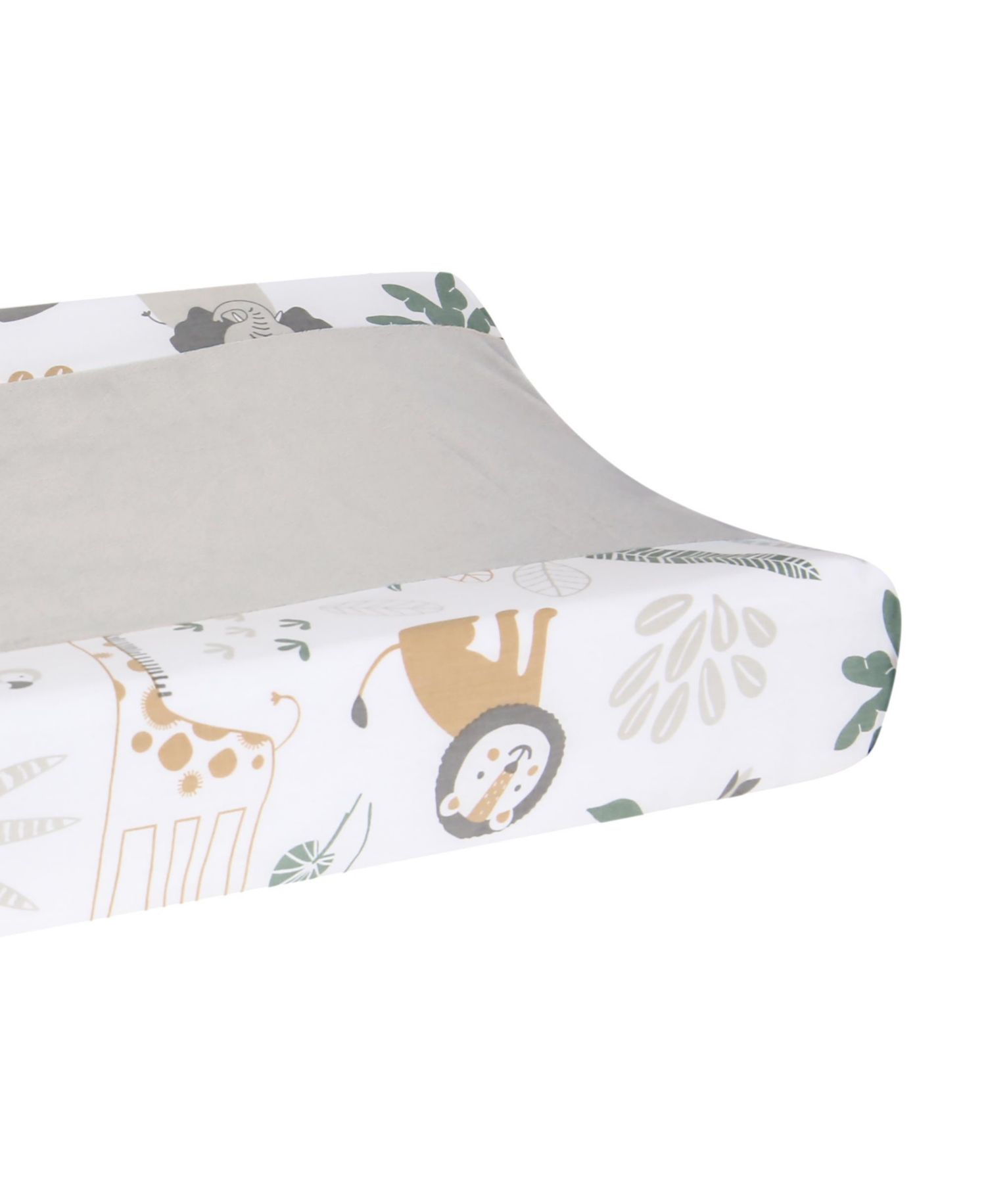 Lambs and Ivy Jungle Friends Soft, Warm and Cozy Safari Changing Pad Cover - Gray